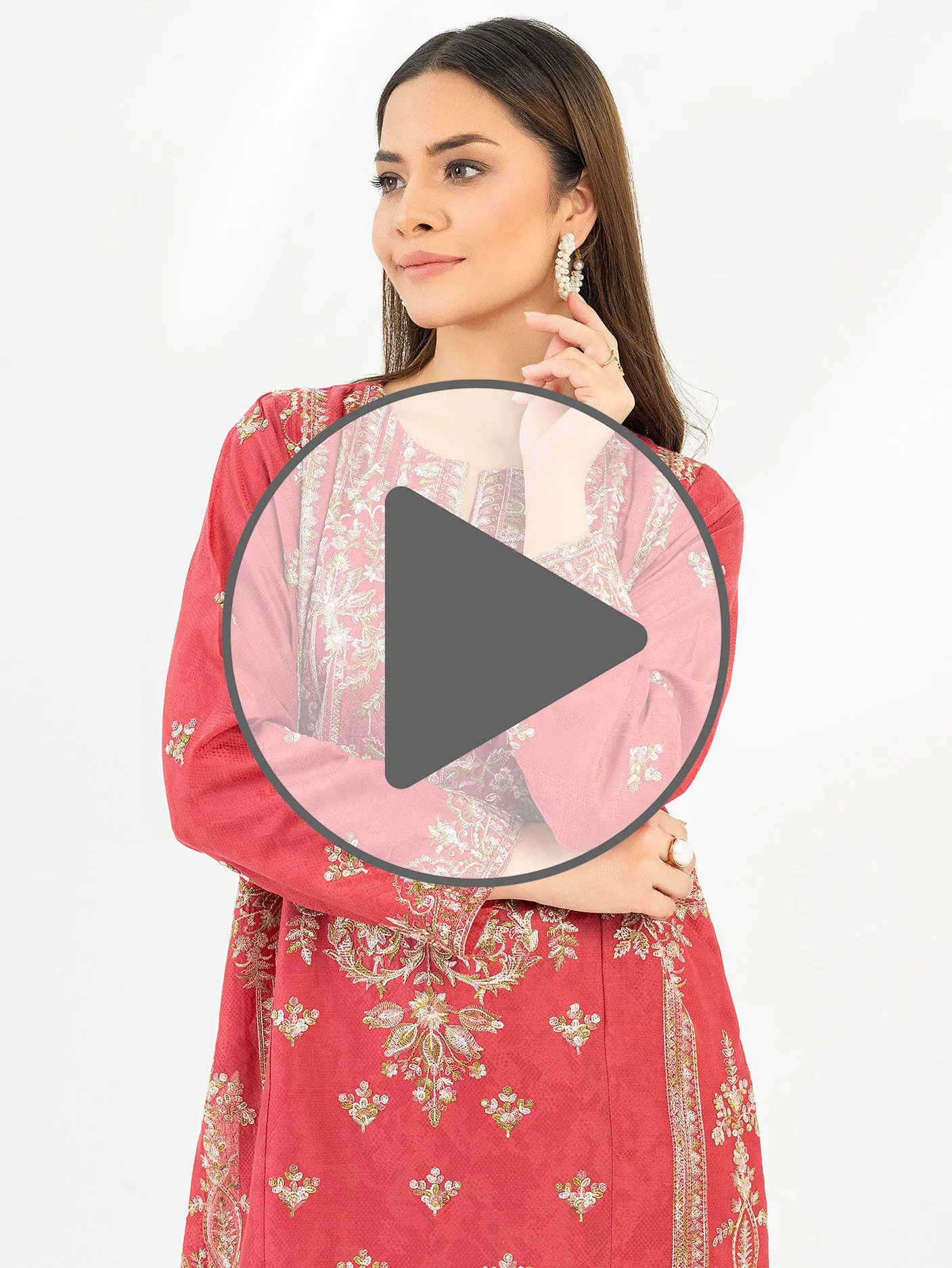 2 Piece Jacquard Suit-Embroidered (Pret)