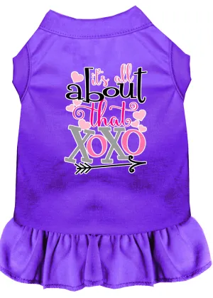 All About The Xoxo Screen Print Dog Dress Purple Sm