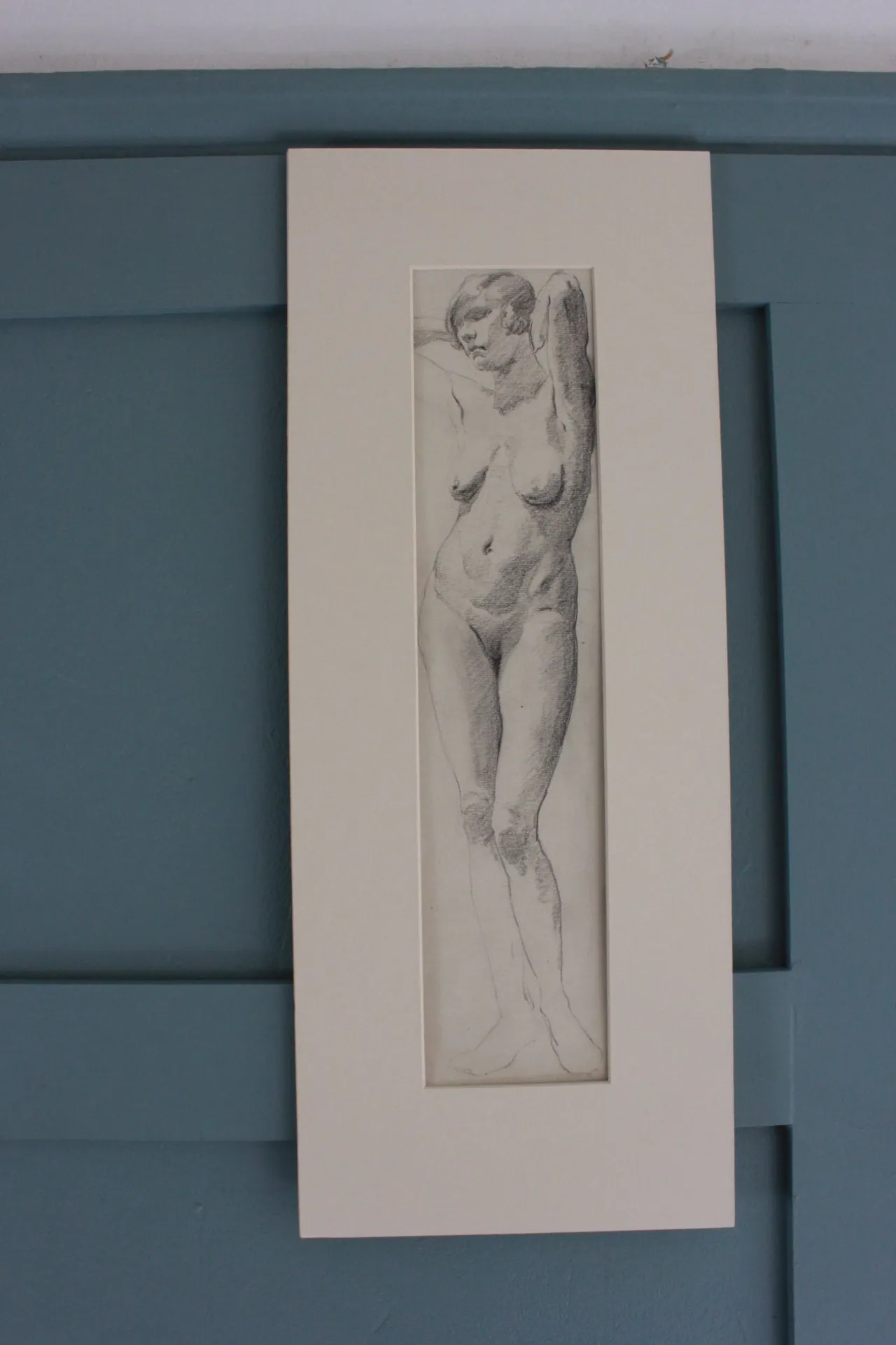 Antique full frontal female nude drawing