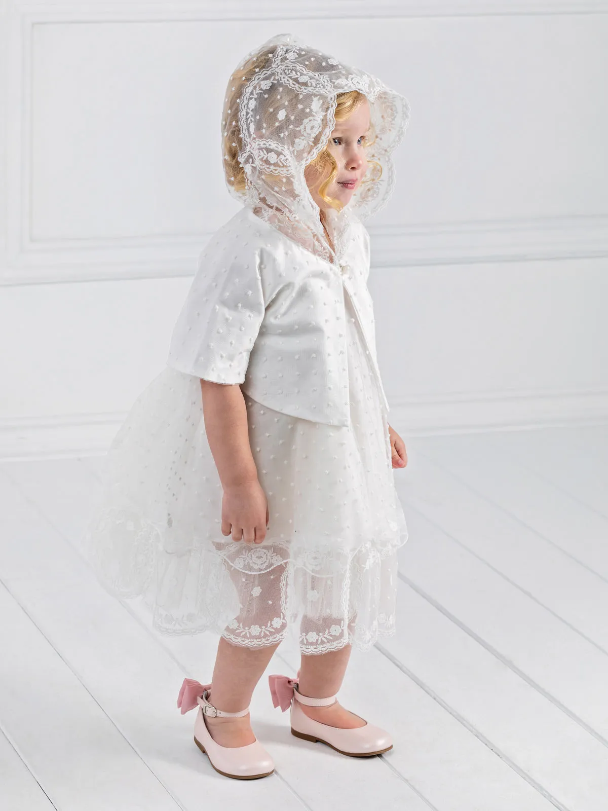 Baby's Lace Bolero with hood - NEF