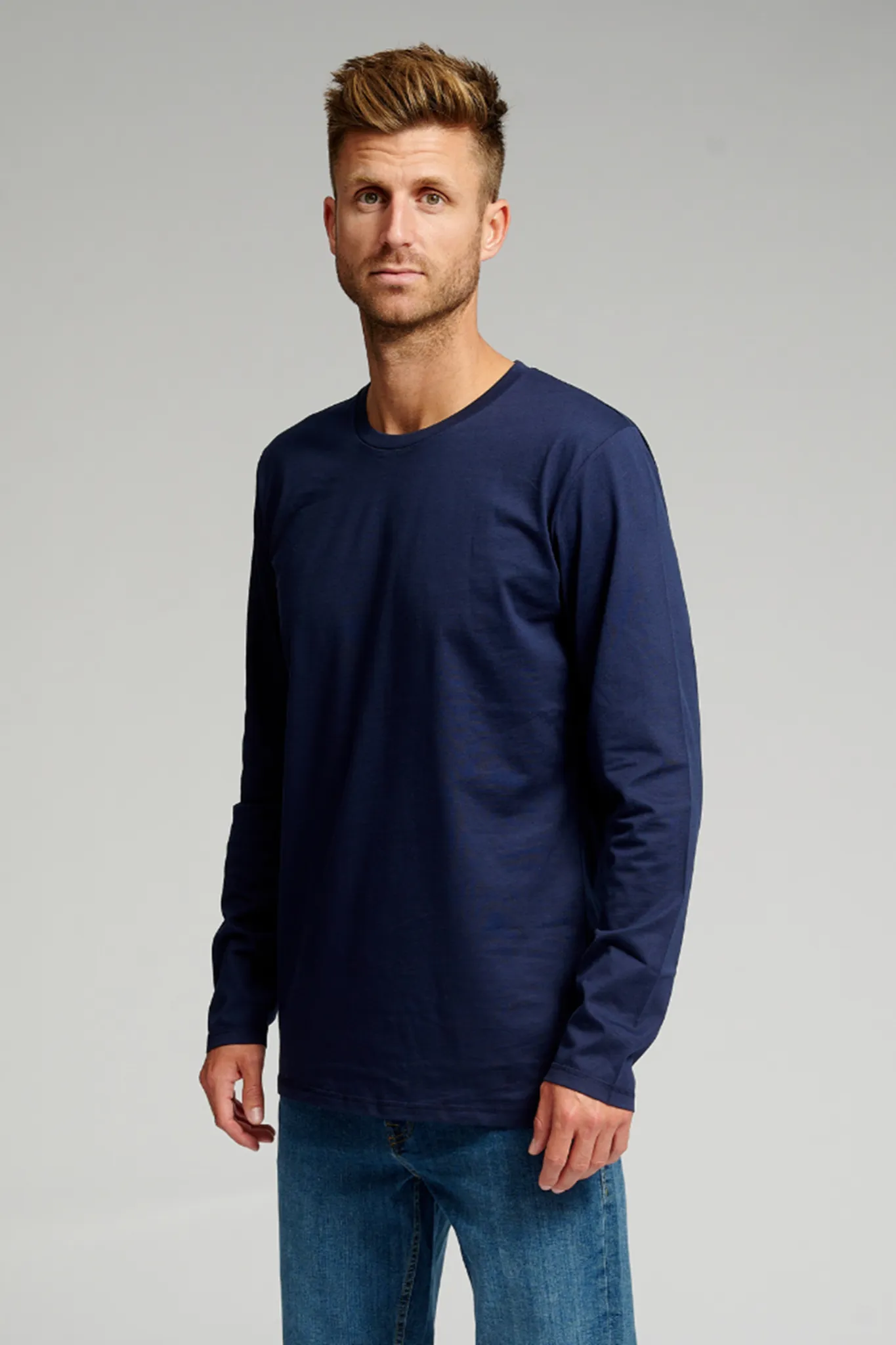 Basic Long-sleeved T-shirt - Navy