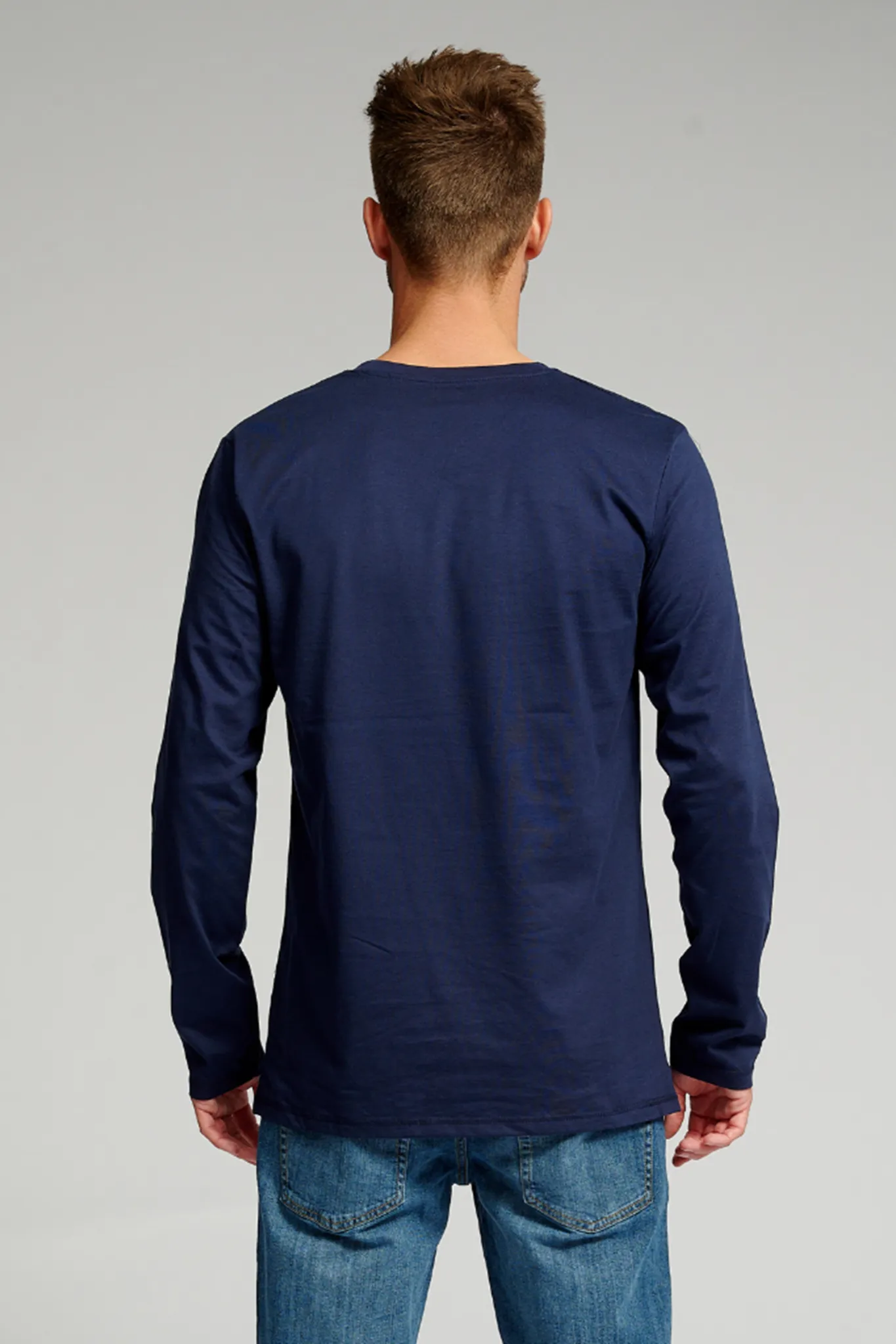 Basic Long-sleeved T-shirt - Navy