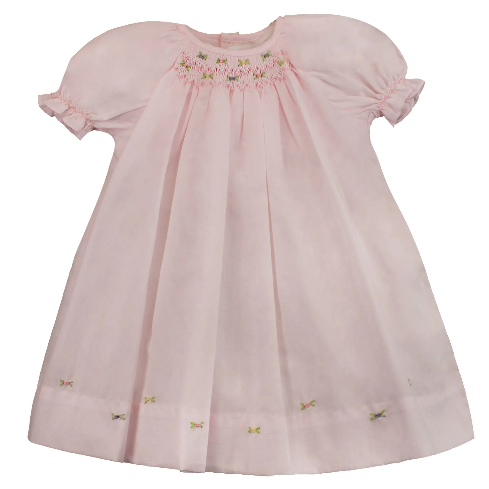 Basic Smocked Dress with Hemline Roses (3 Color Options)