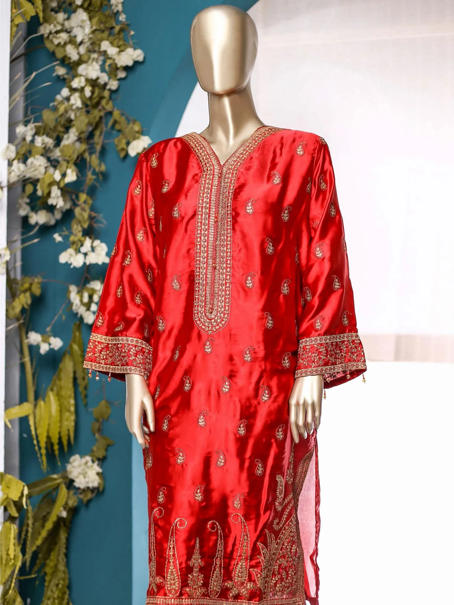 Bin Saeed Embroidered Tunic Silk Stitched Kurti Vol-21 Collection’2021-AMS-5015-Maroon