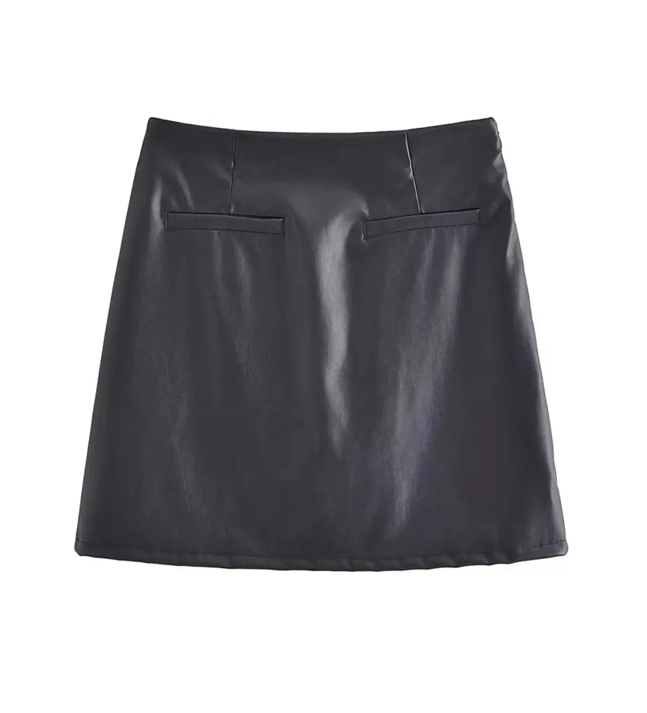 Black Faux Leather Skirt