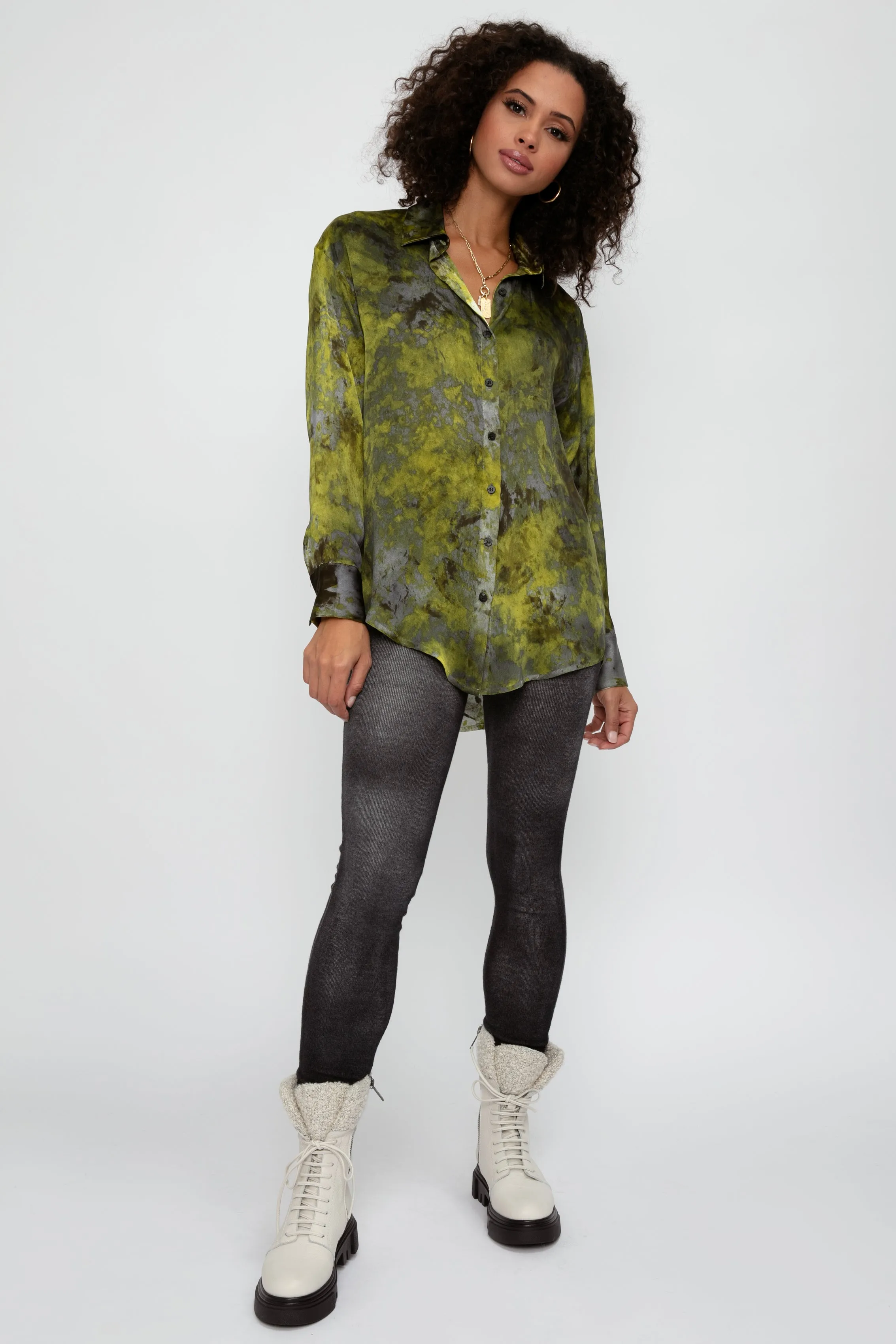 Boreal Silk Shirt in Lichen