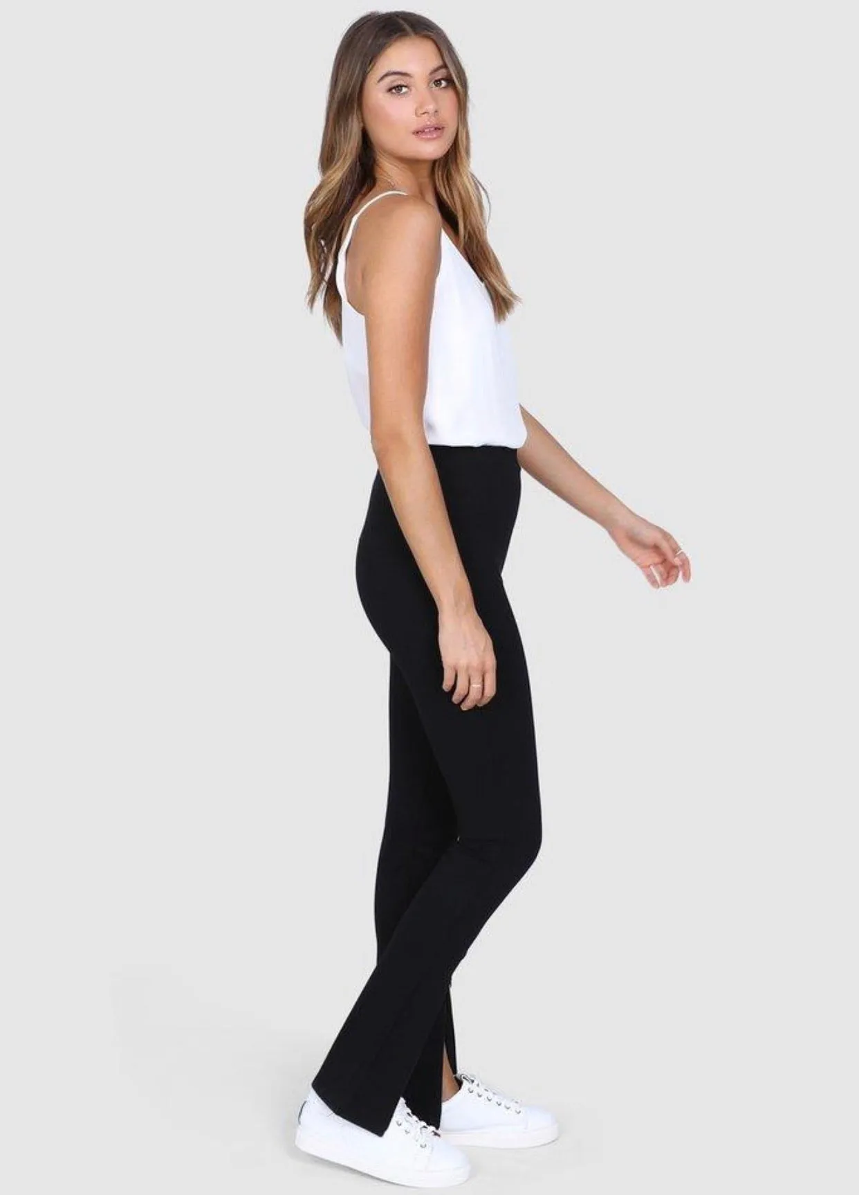 Darlo black zip split leggings