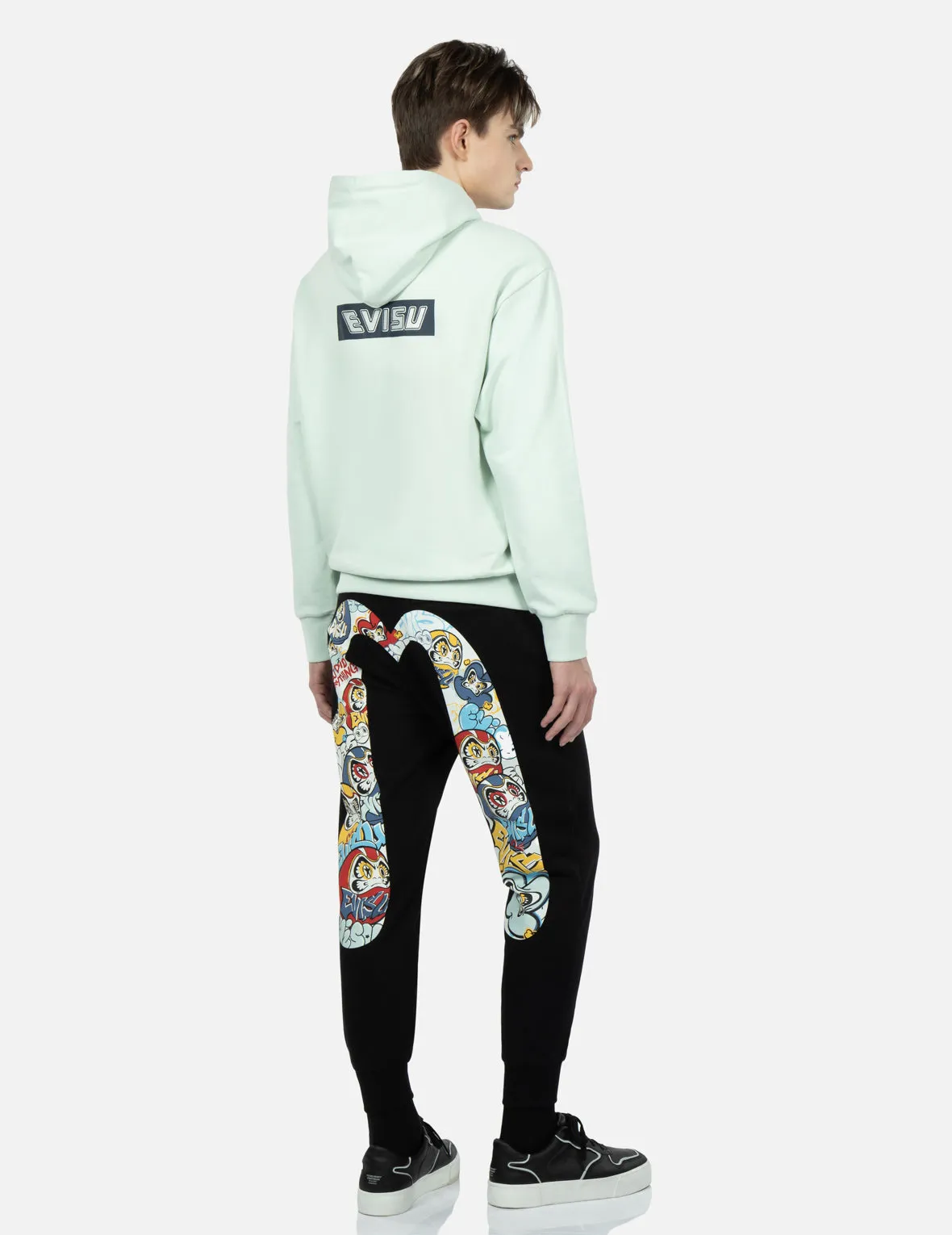 Daruma Denim Appliqué Hooded Sweatshirt