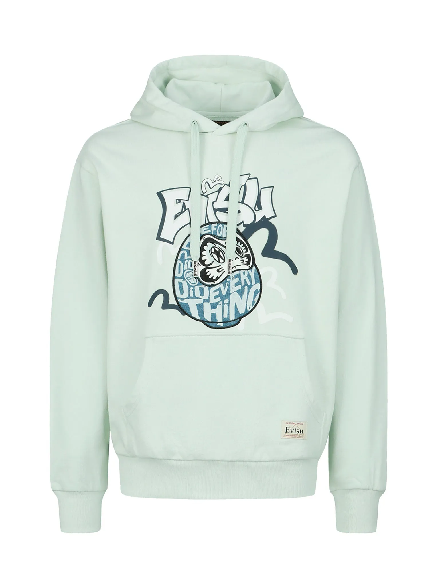 Daruma Denim Appliqué Hooded Sweatshirt