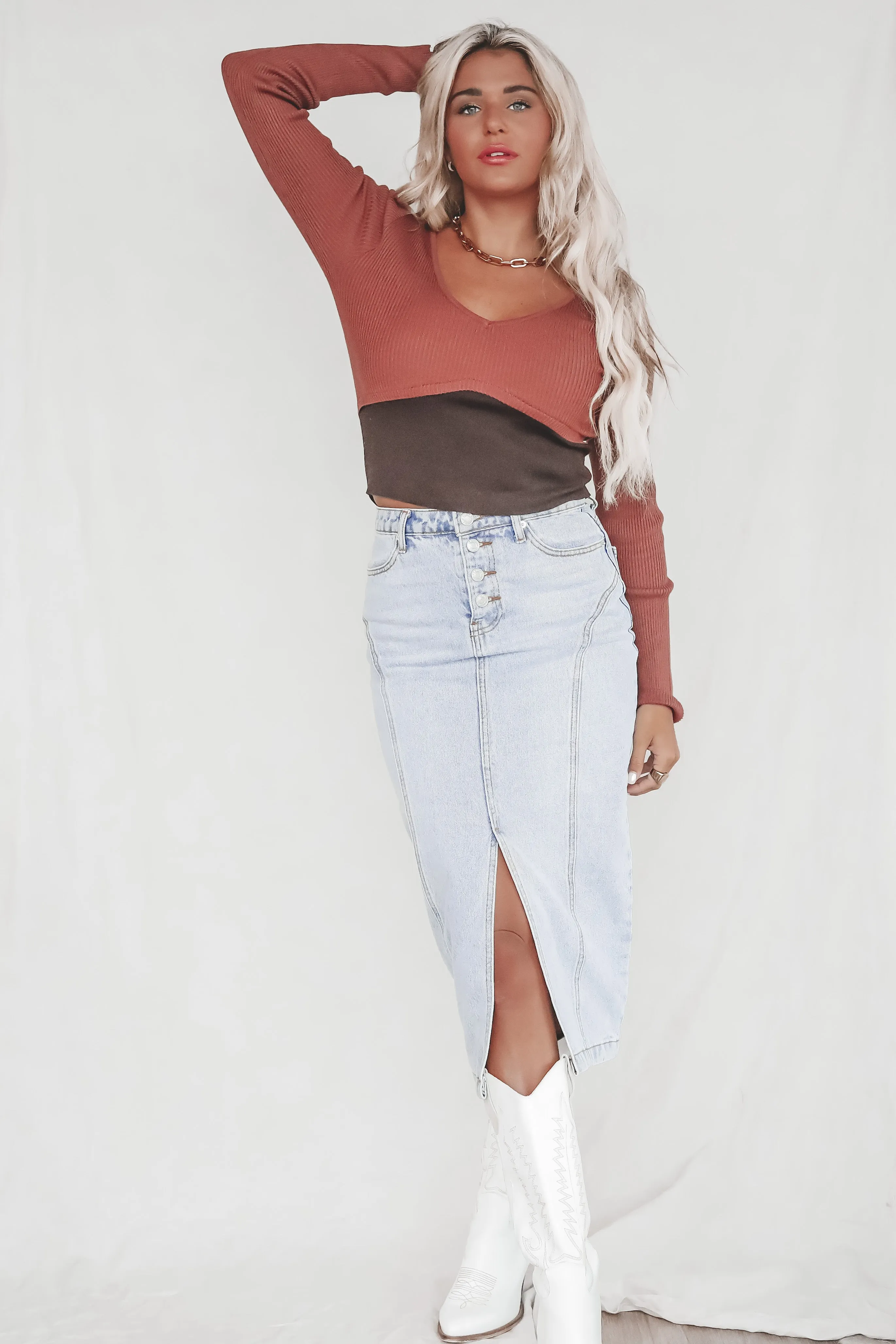 DEAL The Number One Rule Ribbed Long Sleeve Top