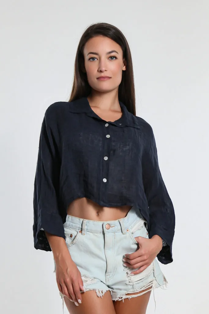 Deona Gauze Linen Crop Top (BQ177)