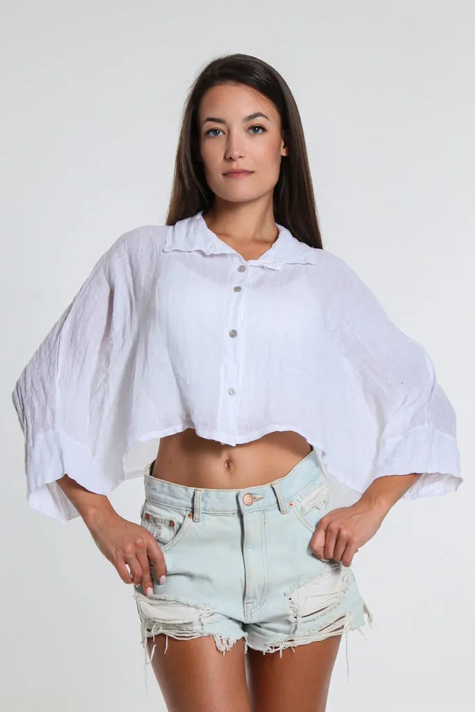 Deona Gauze Linen Crop Top (BQ177)