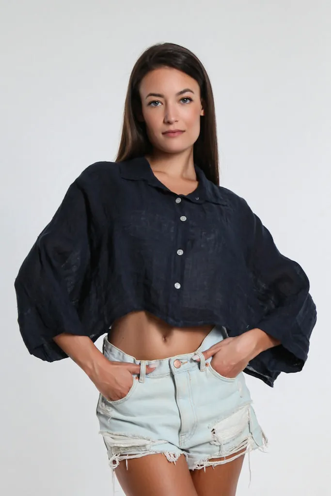 Deona Gauze Linen Crop Top (BQ177)