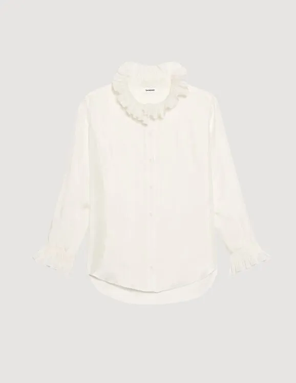 Floaty Shirt With Gathered Collar