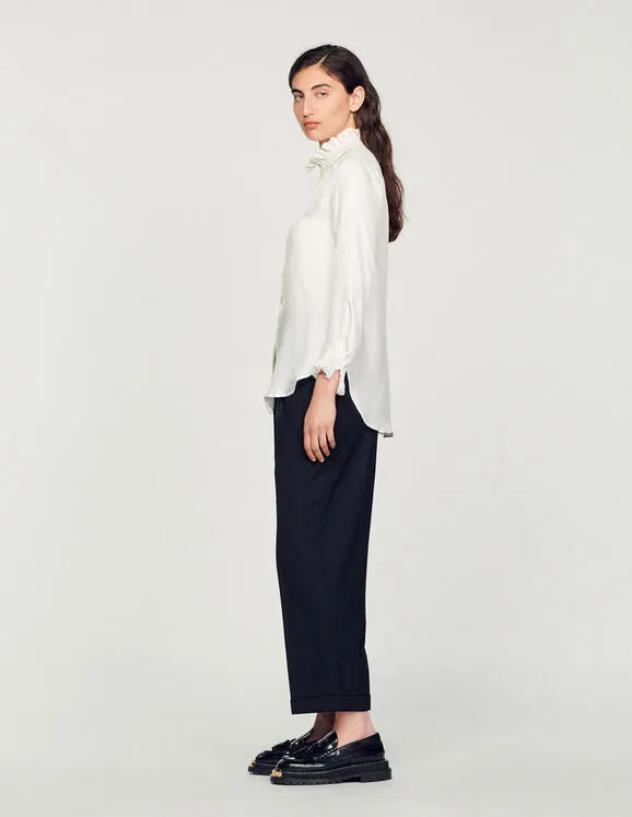 Floaty Shirt With Gathered Collar