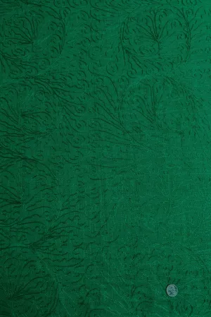 Green Embroidered Silk Linen MEMT-026-06