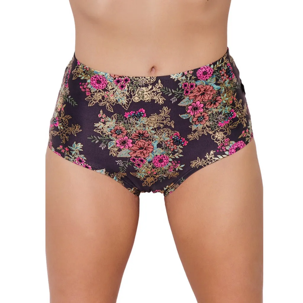 Gunmetal Garden High Waisted Hot Pants