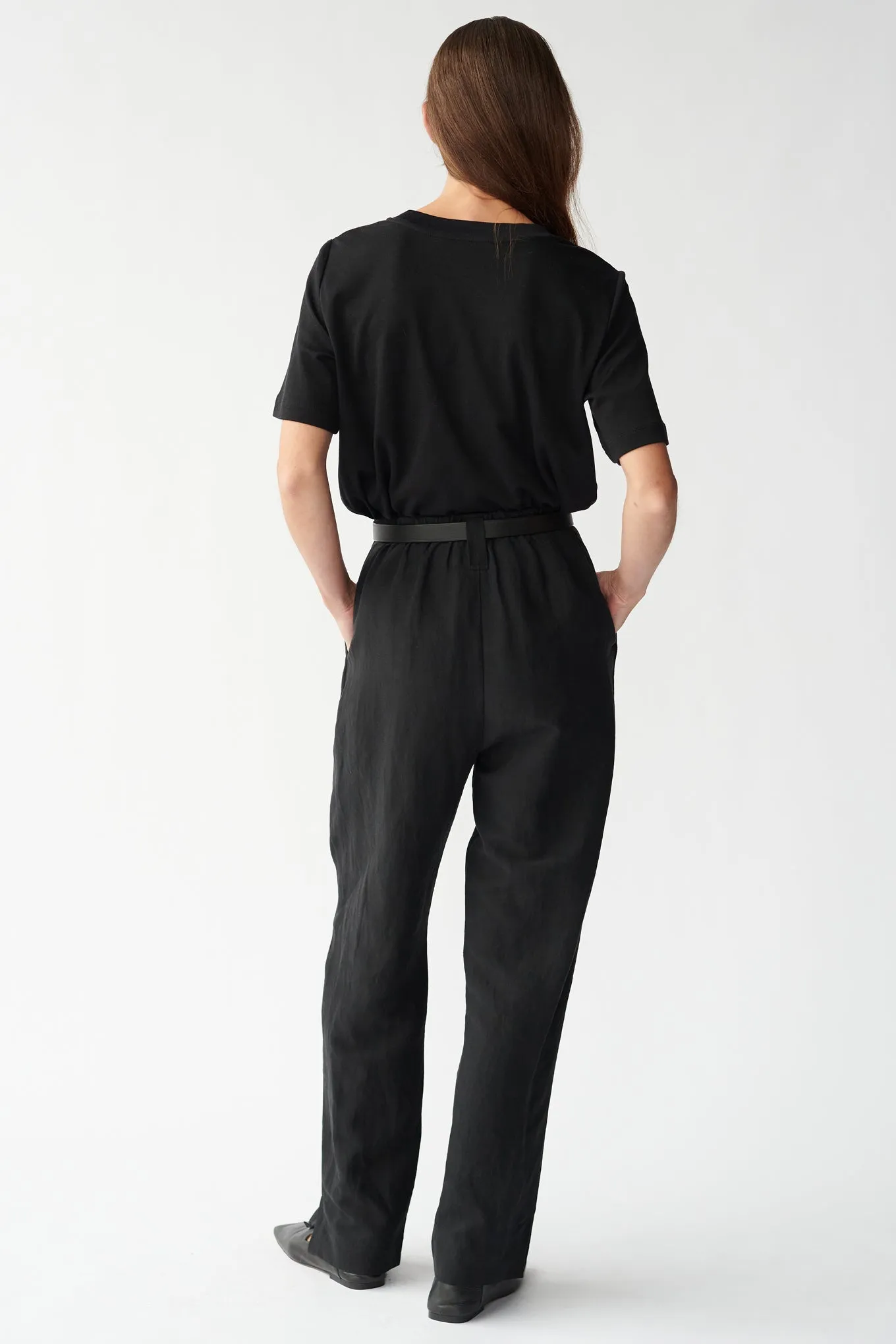 HARRY PANTS - BLACK - SILK/LINEN