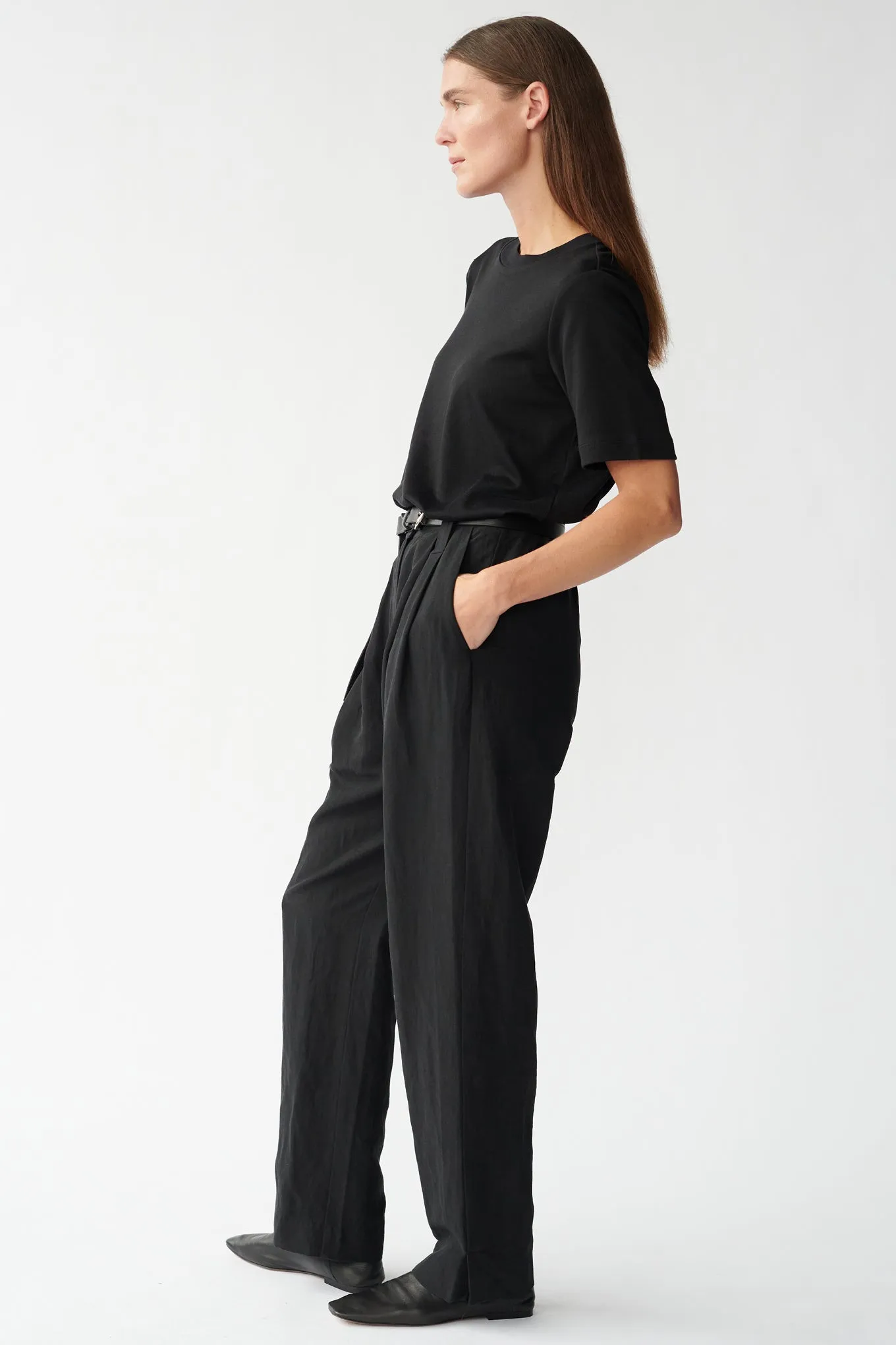 HARRY PANTS - BLACK - SILK/LINEN