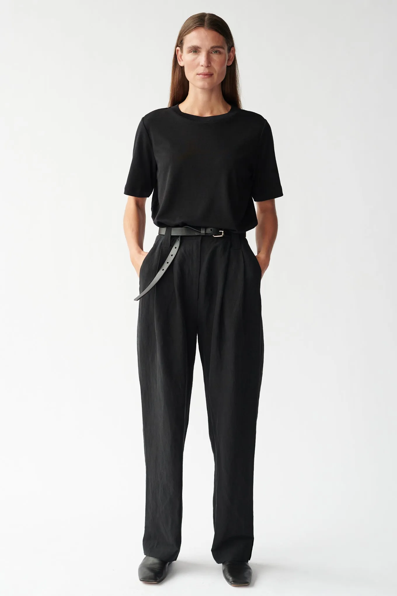 HARRY PANTS - BLACK - SILK/LINEN