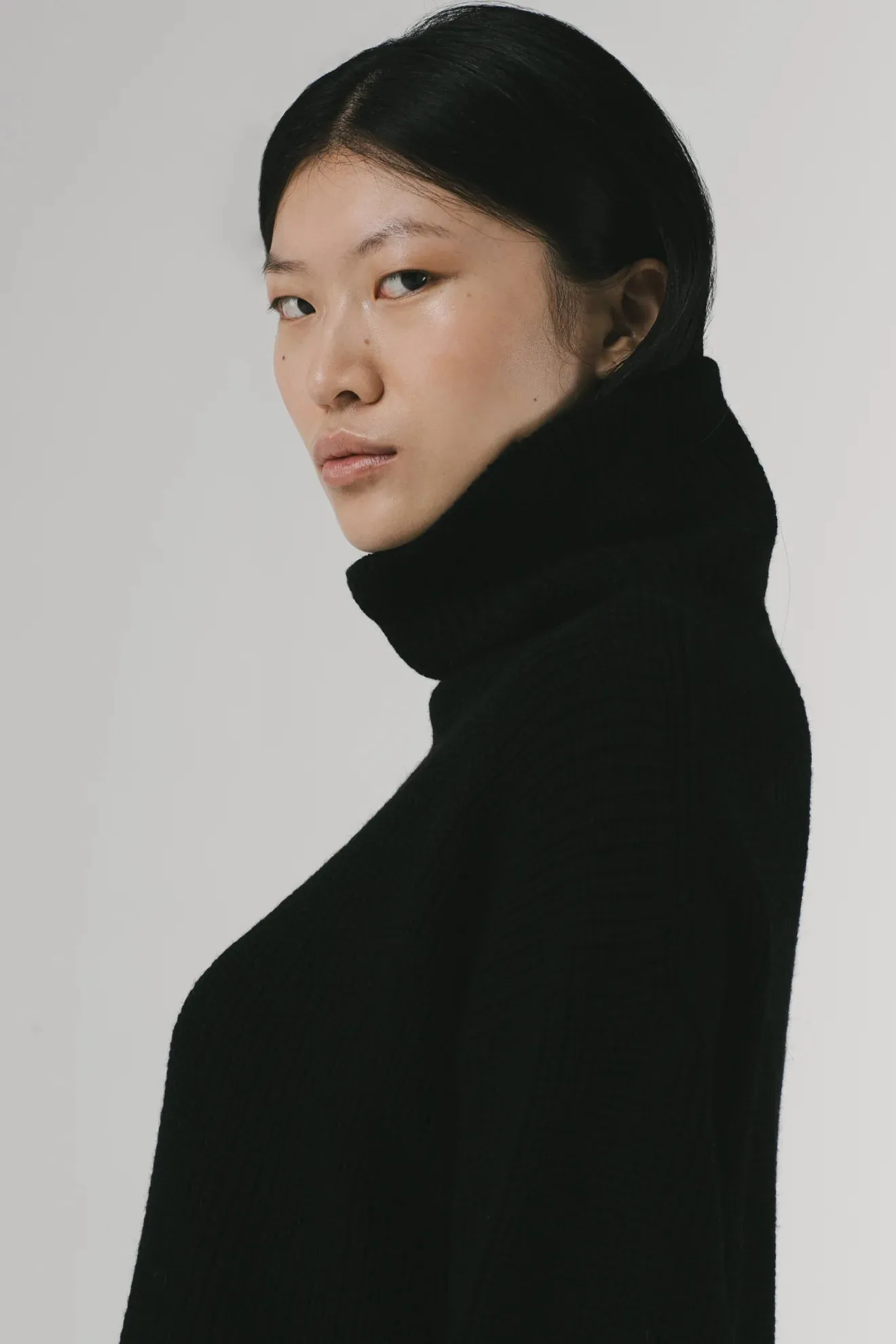 Heavy Turtle Neck Knit Black