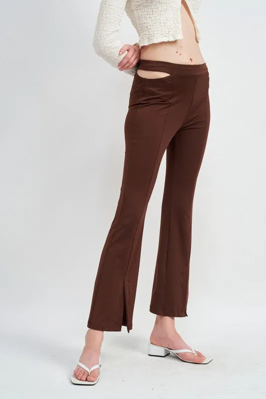 HIGH WAISTED SPLIT HEM PANTS