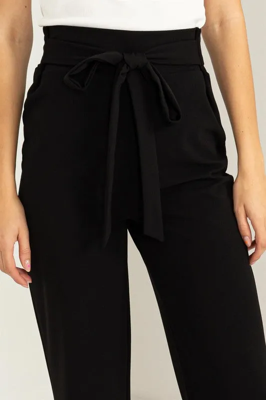 High-Waisted Tie Front Flared Pants