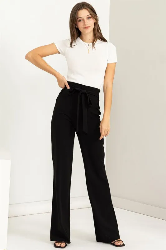 High-Waisted Tie Front Flared Pants