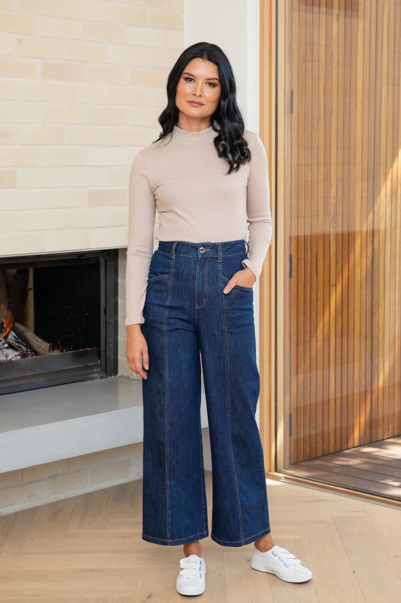 Indigo Denim High Waisted Pants