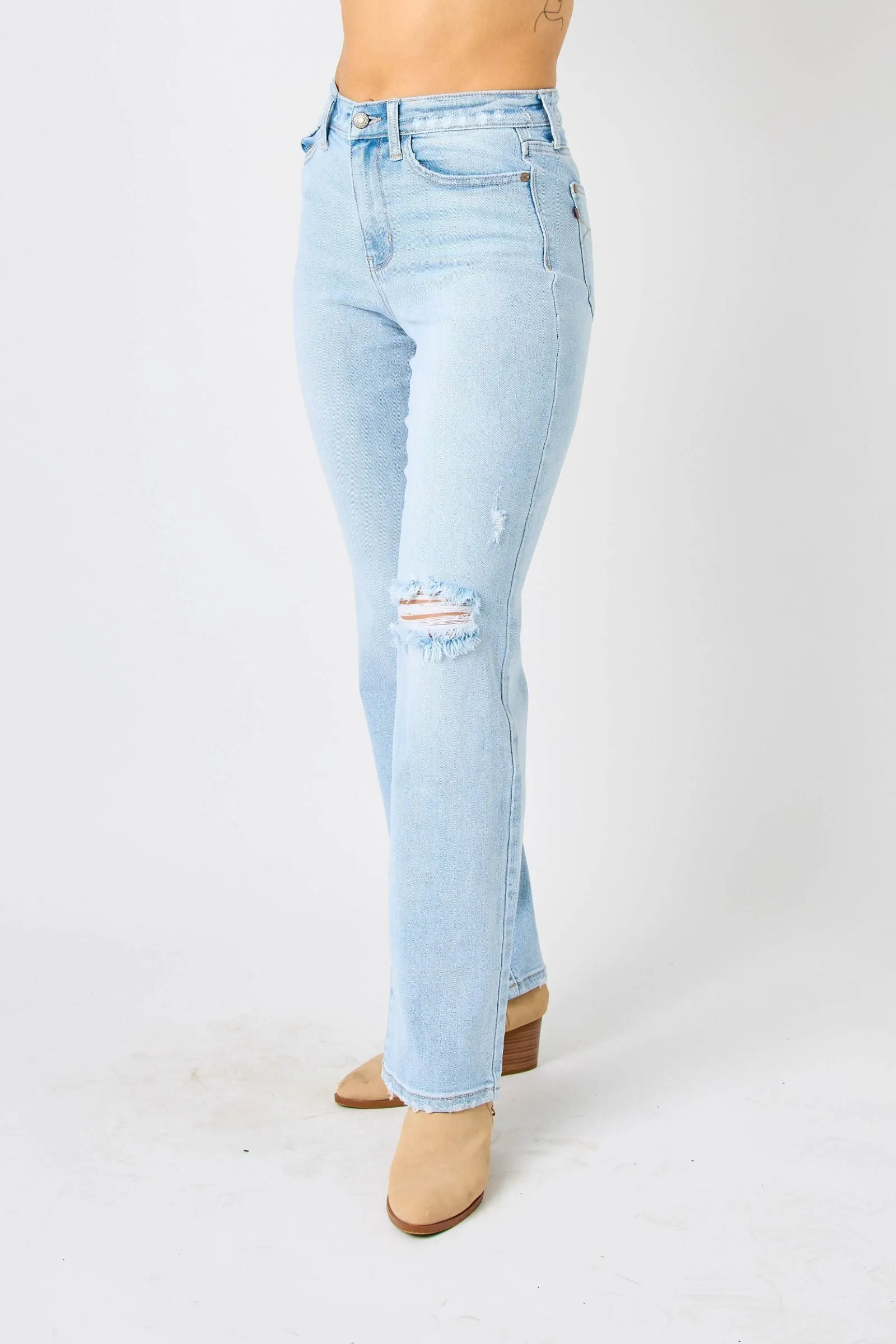 Judy Blue High Waist 90's Back Rip Straight Denim 82600