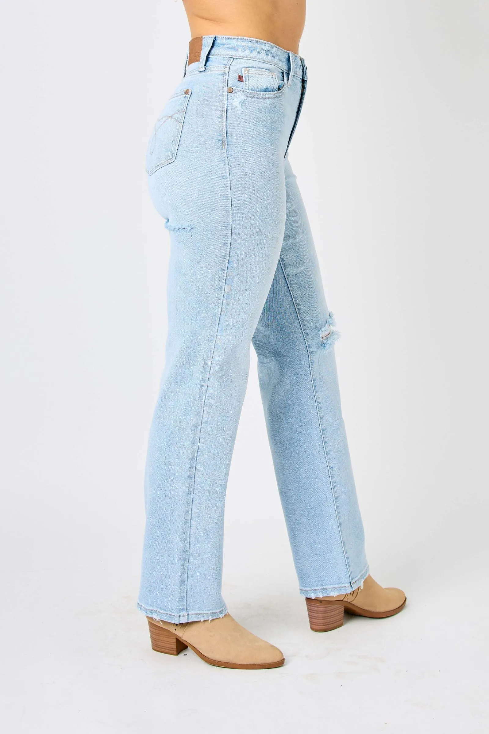 Judy Blue High Waist 90's Back Rip Straight Denim 82600