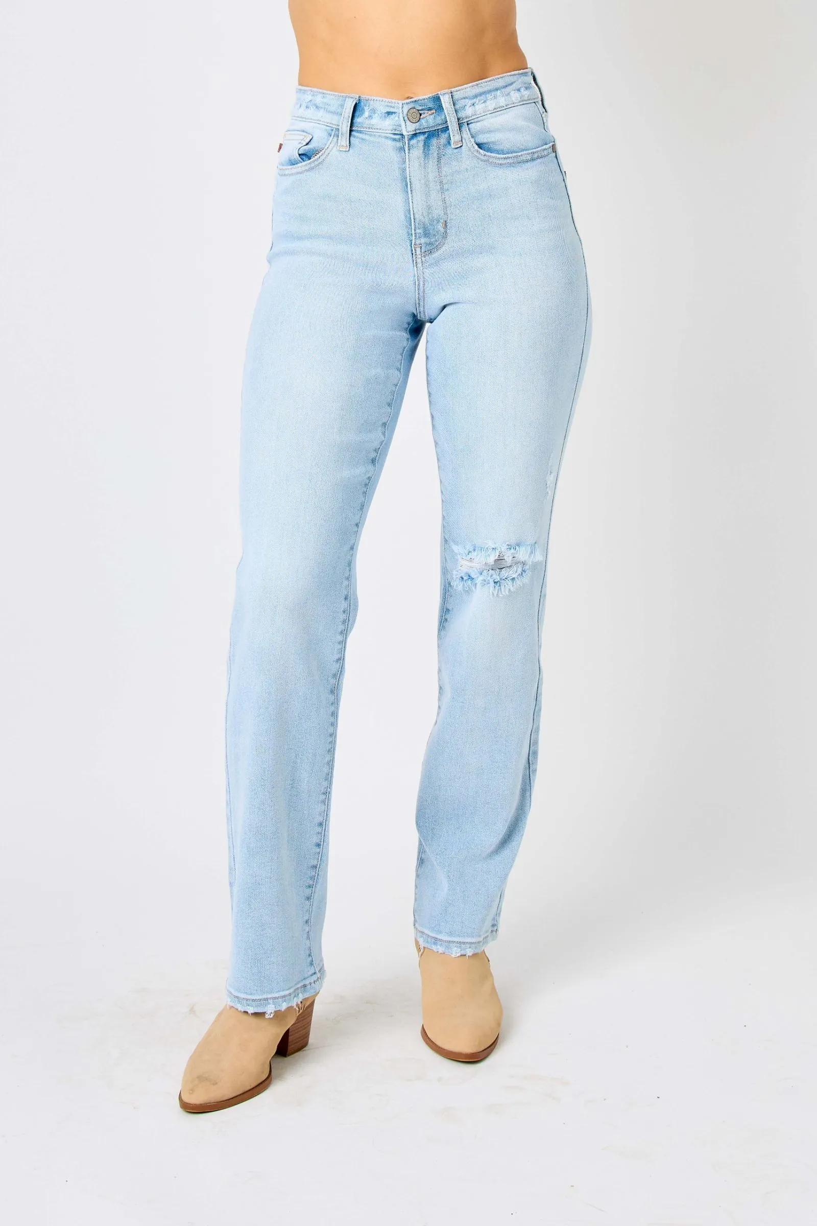 Judy Blue High Waist 90's Back Rip Straight Denim 82600