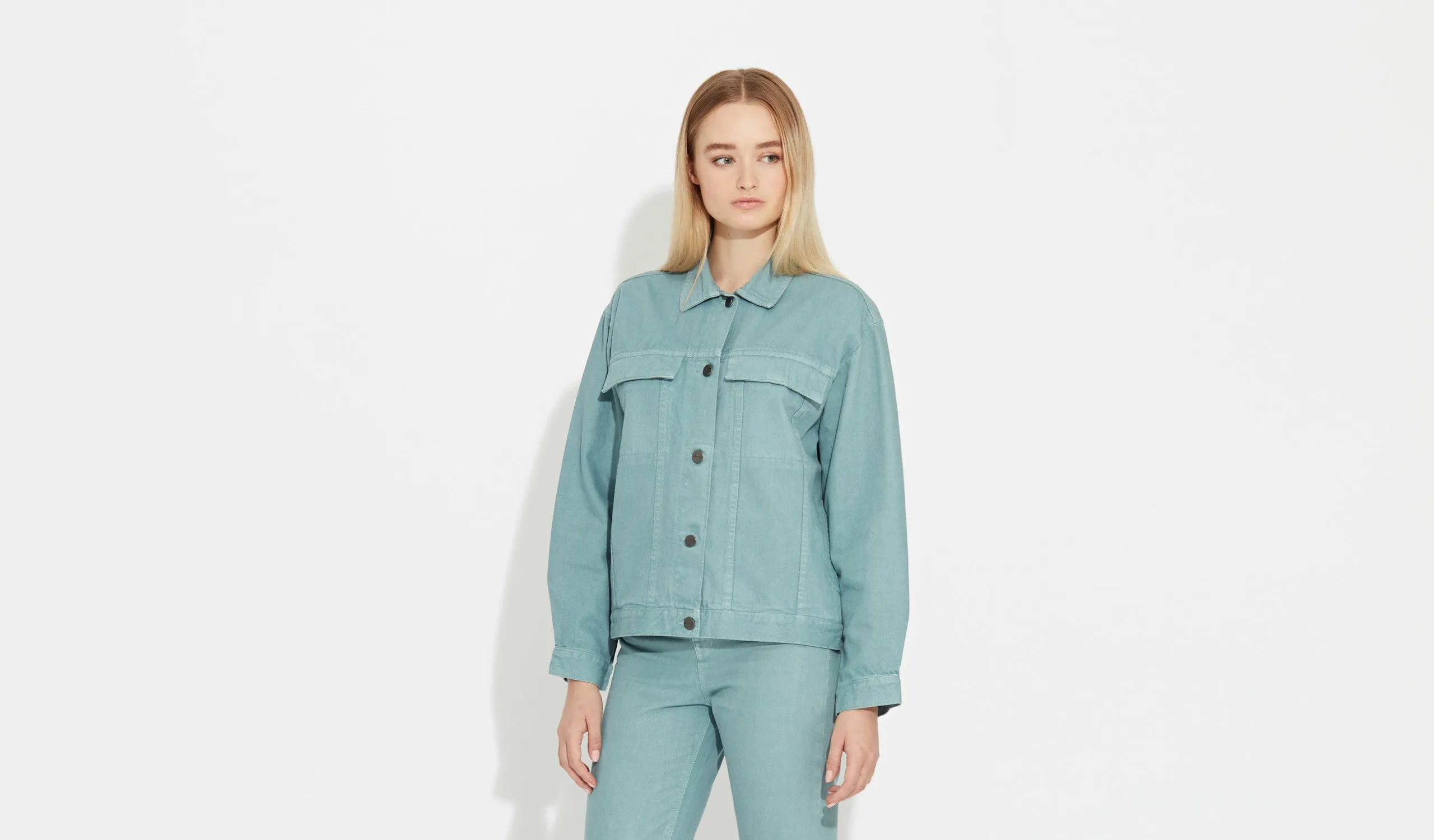 Karin | Chinois-Green - Oversized Denim Jacket