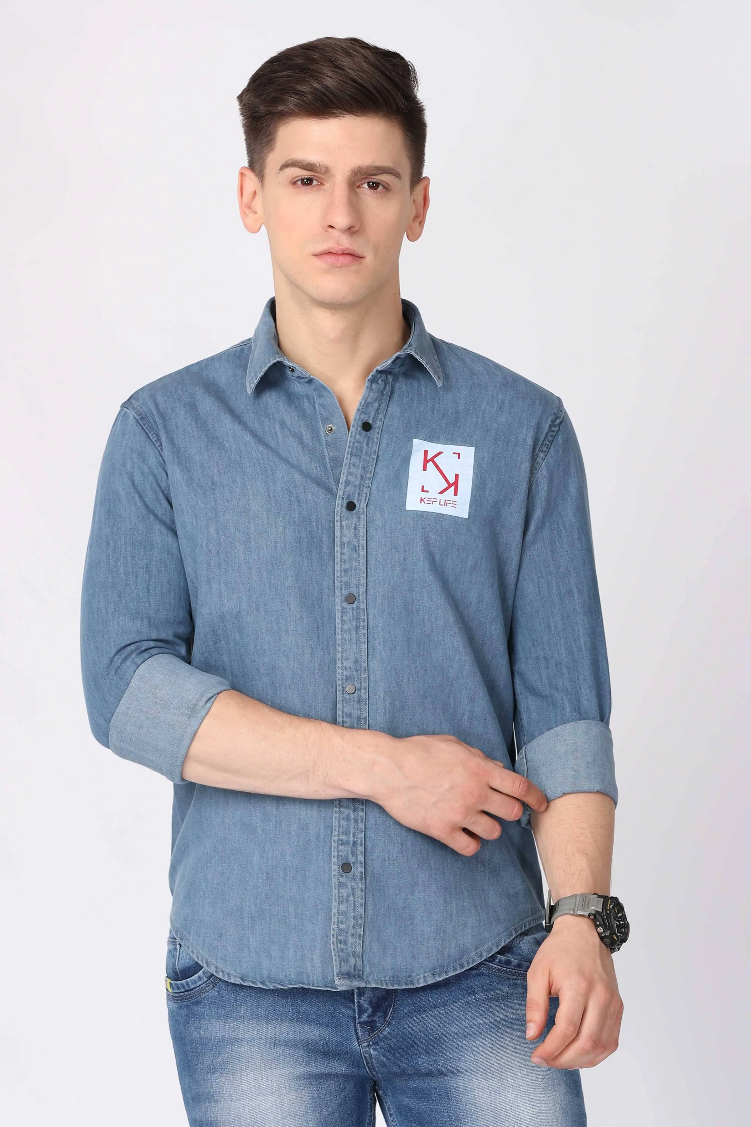 KEF LIFE Printed Denim Shirt