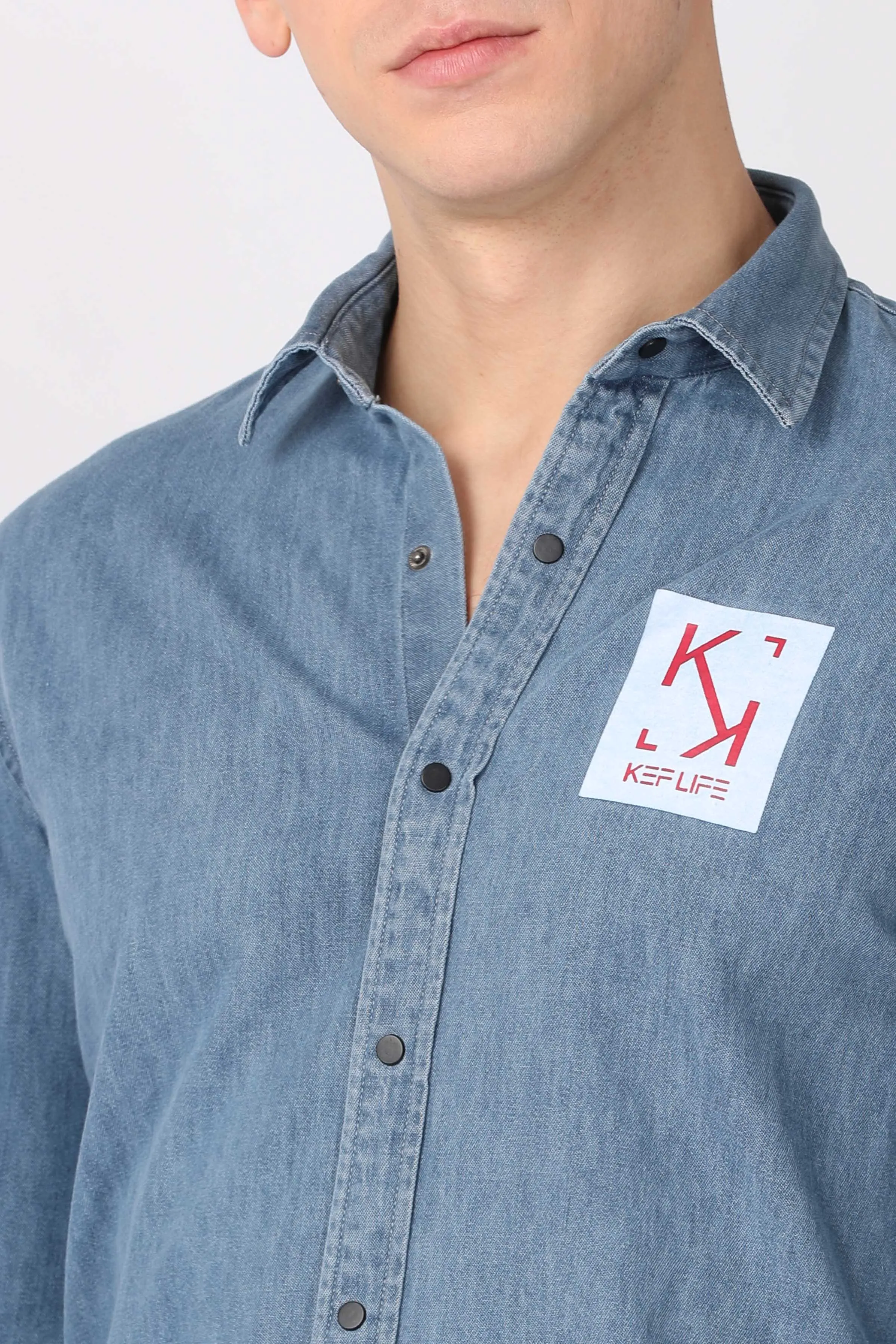 KEF LIFE Printed Denim Shirt