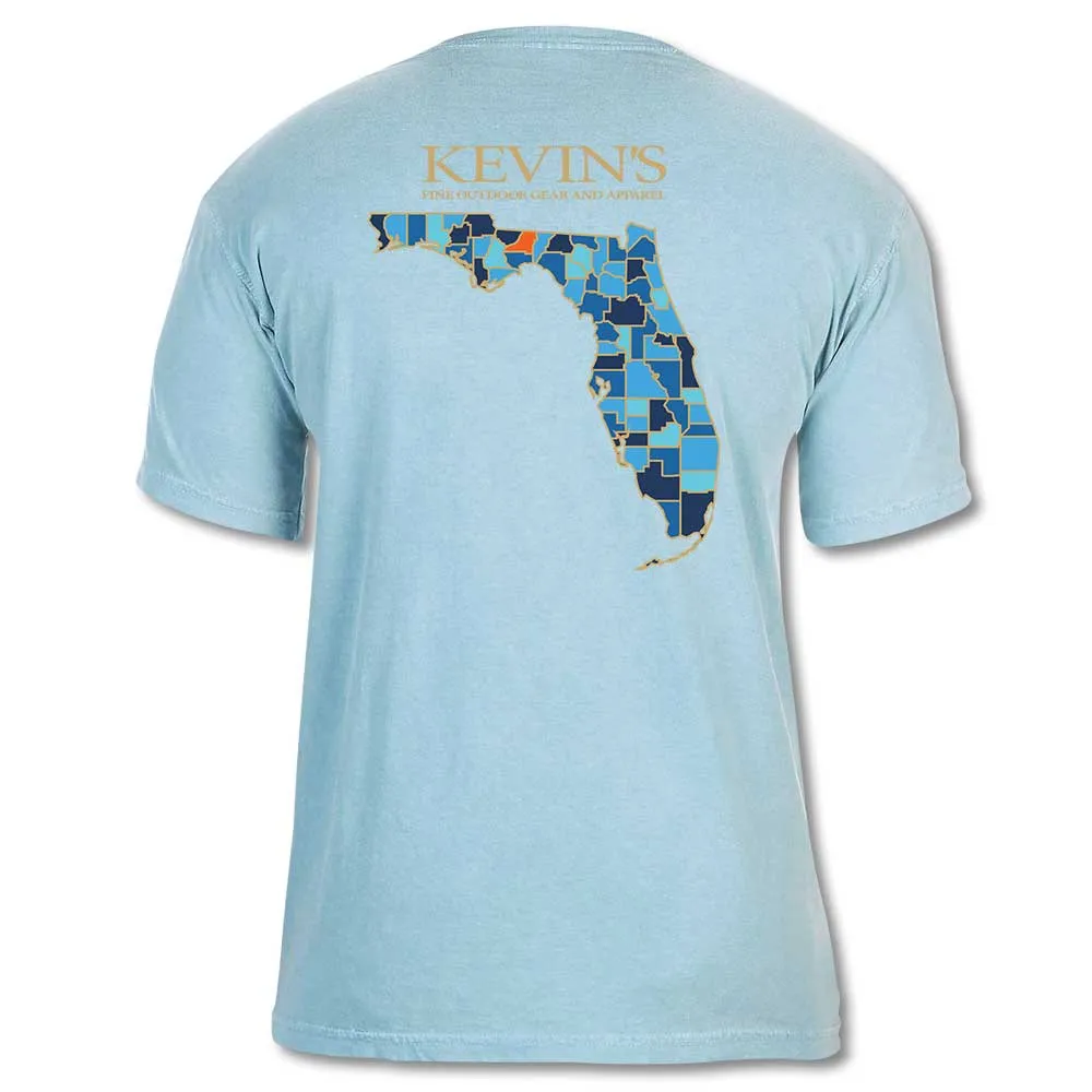 Kevin's Water Camo Florida Map Short Sleeve T-Shirt