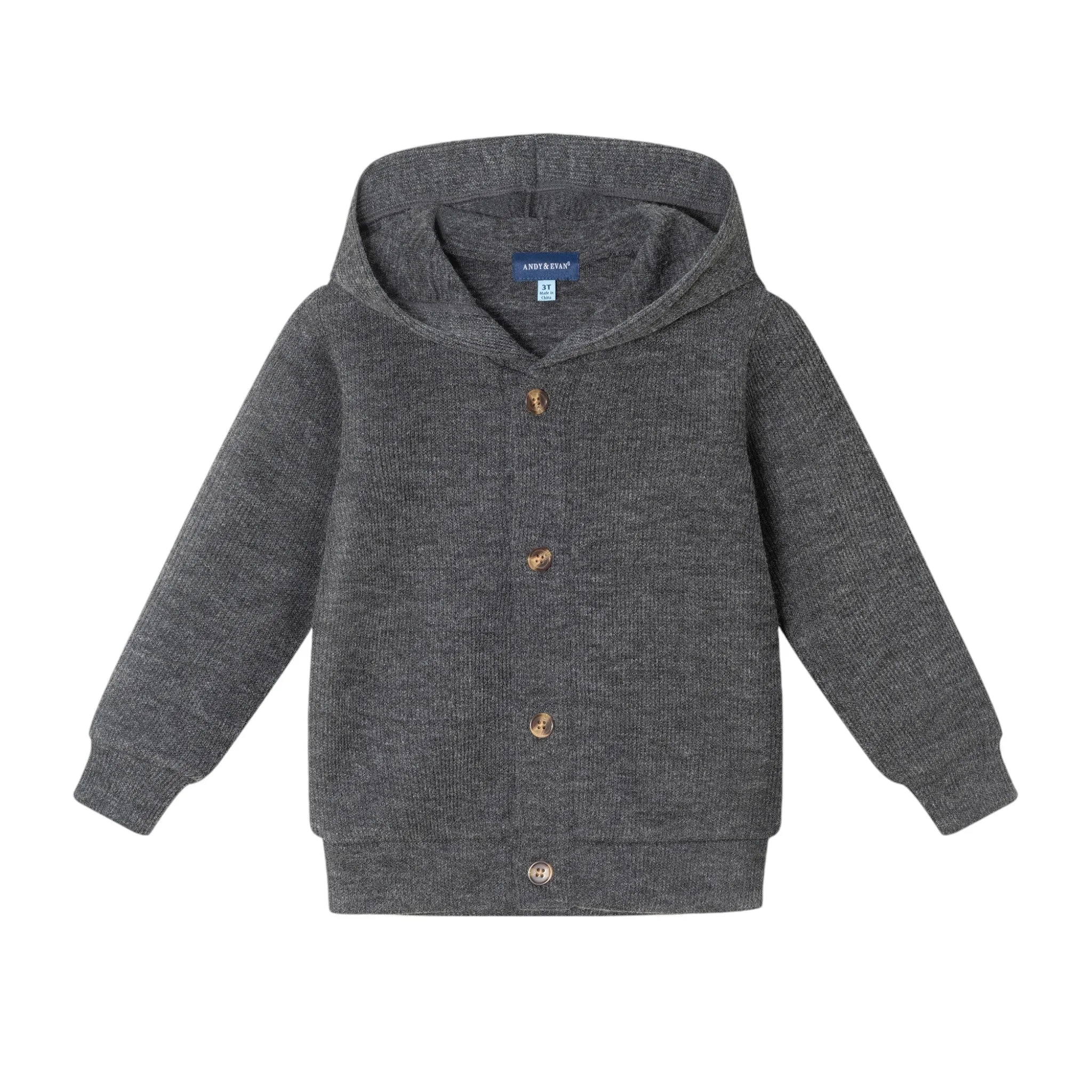 Kids Hooded Cardigan & Cord Set | Dark Grey