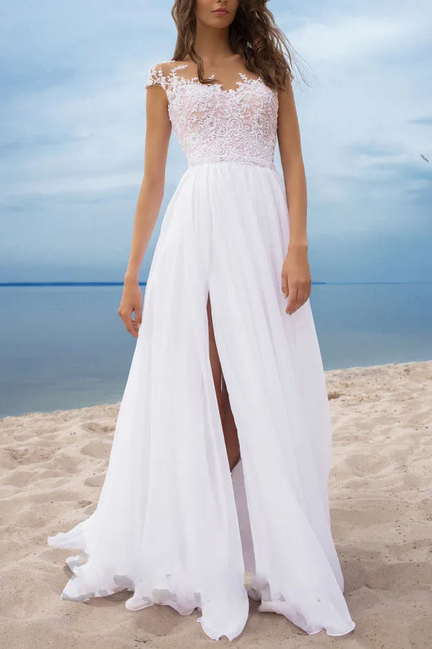 Lace Embroidered Chiffon Evening Dress