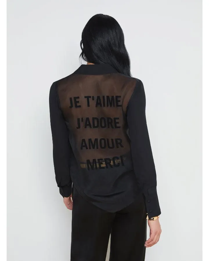 L’Agence Hailie French Word Back Blouse