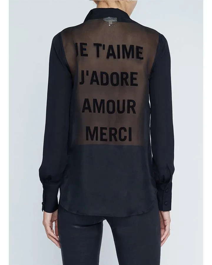 L’Agence Hailie French Word Back Blouse