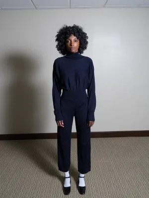 Le 17 Septembre High Neck Jumpsuit, Navy