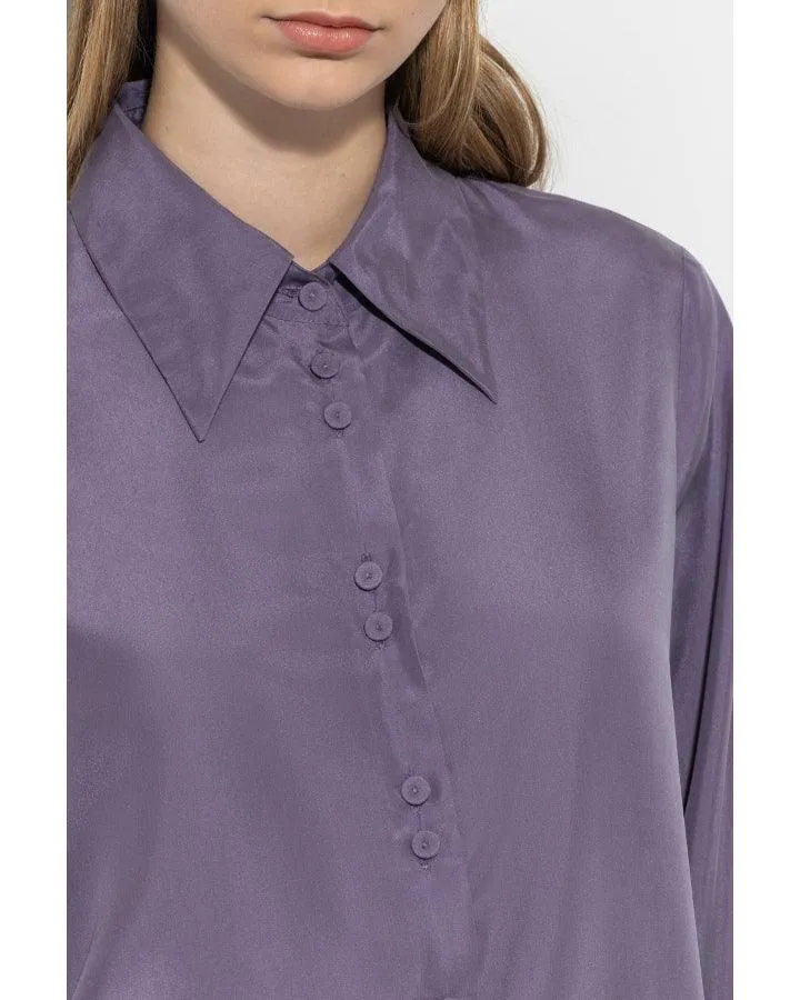 Luisa Cerano Silk Double Button Detail Blouse