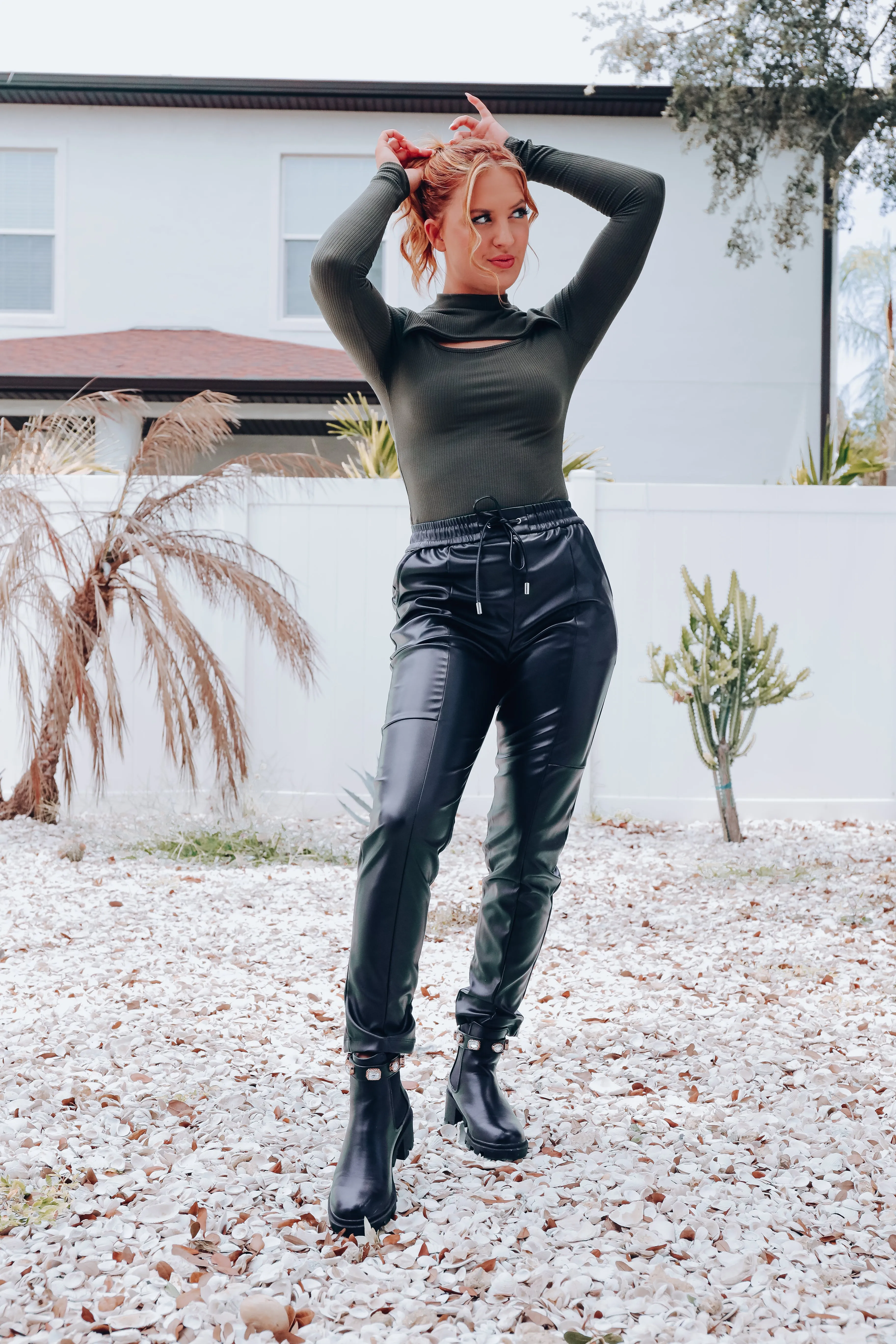 Making Moves Faux Leather Pants - Black