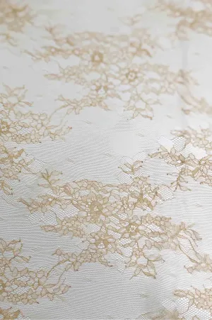 Melted Gold French Plain Lace FLP-006 Fabric