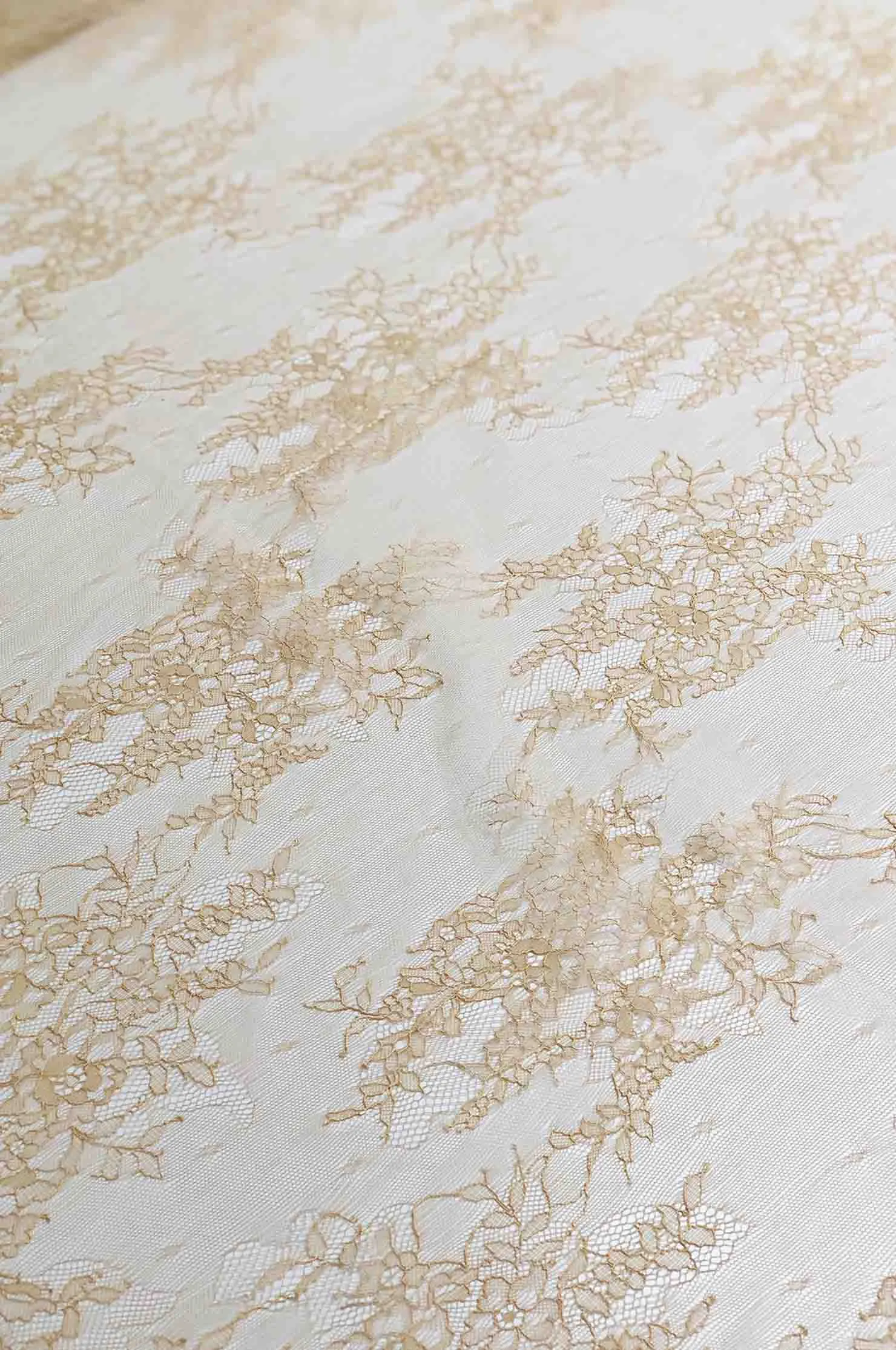 Melted Gold French Plain Lace FLP-006 Fabric