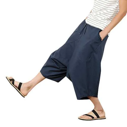 Mens National Style Casual Loose Haren Pants