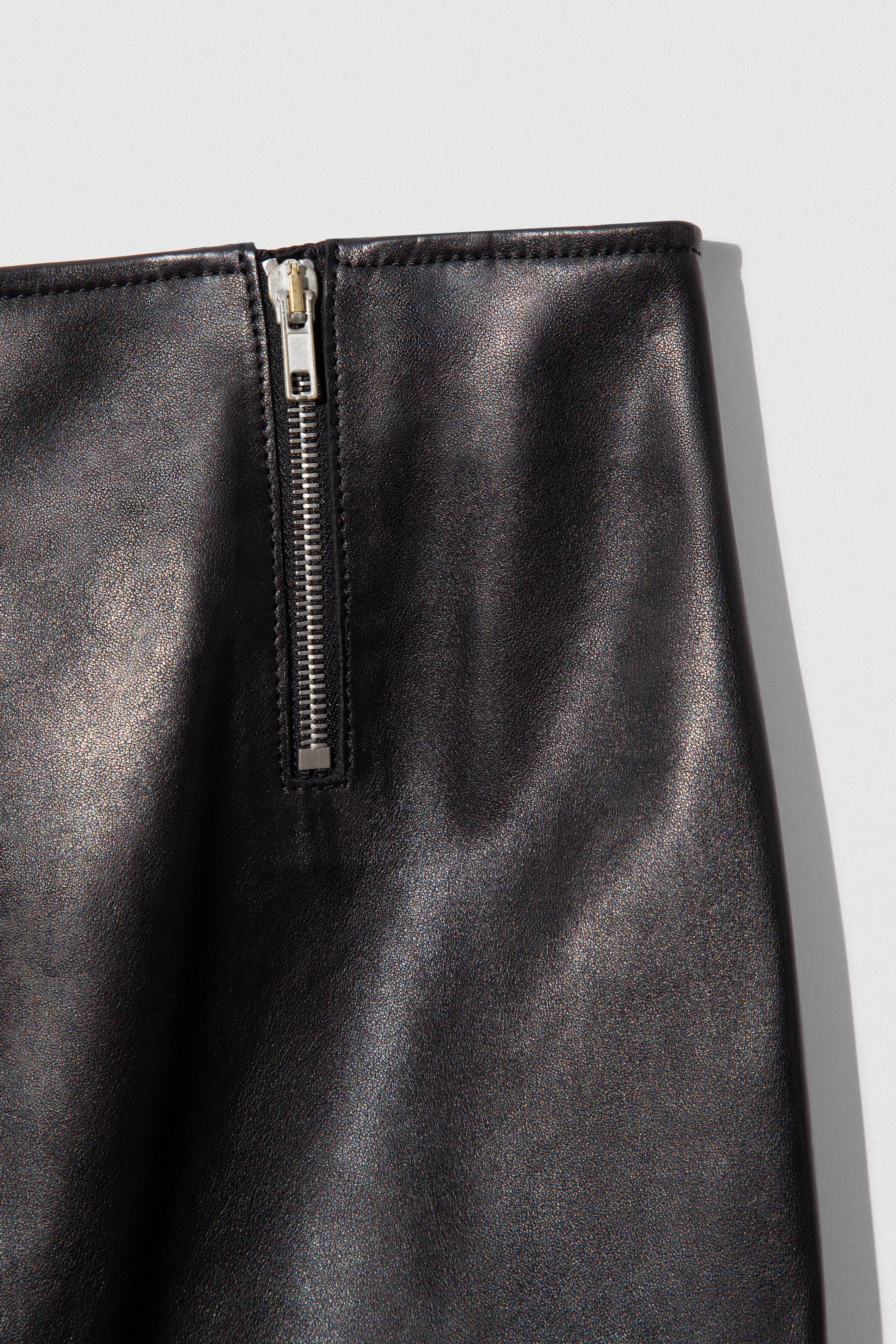 Milena Long Skirt Black Calf Nappa Leather