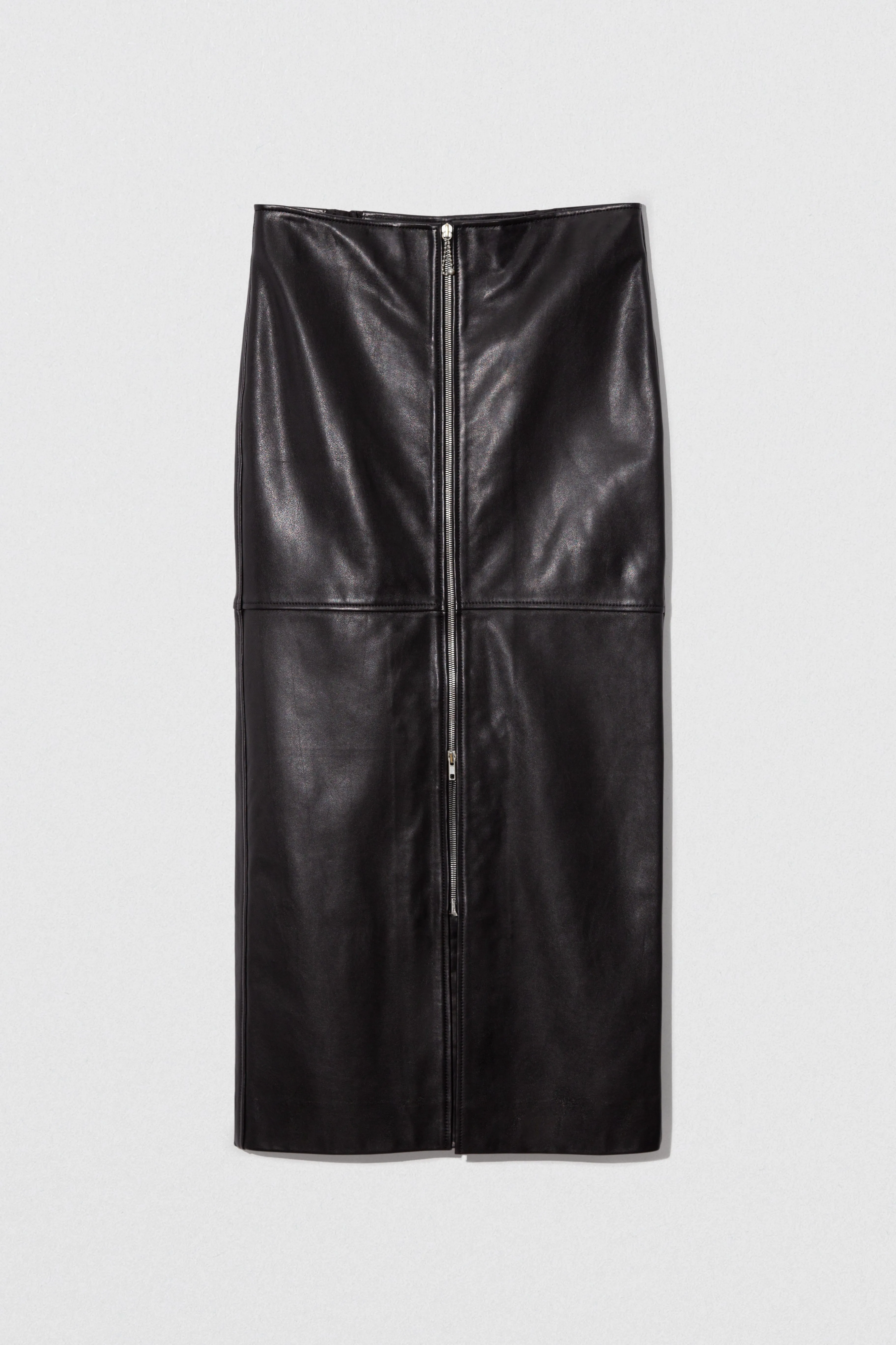 Milena Long Skirt Black Calf Nappa Leather