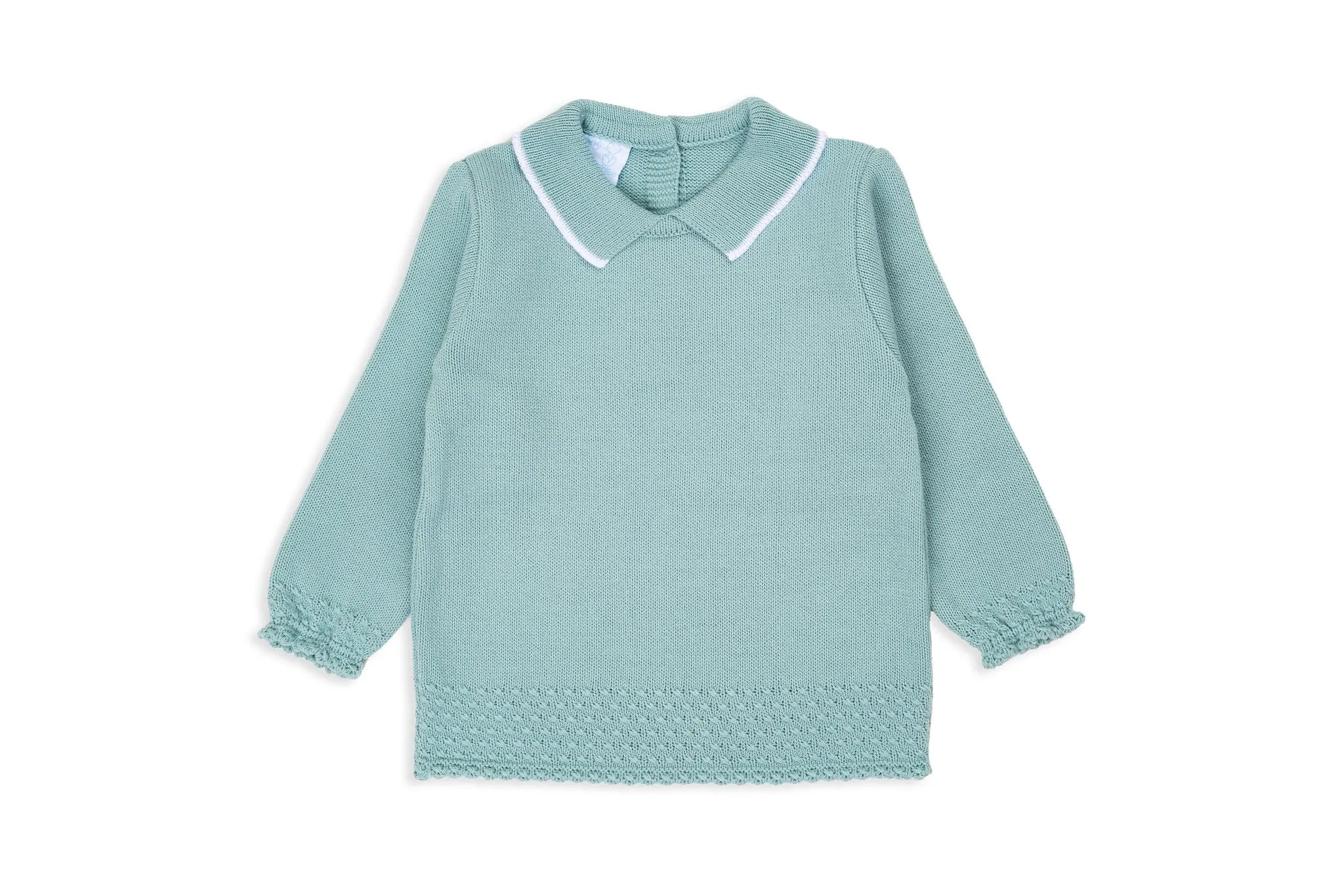 Mint & Ivory Detail Two-Piece Knit Set