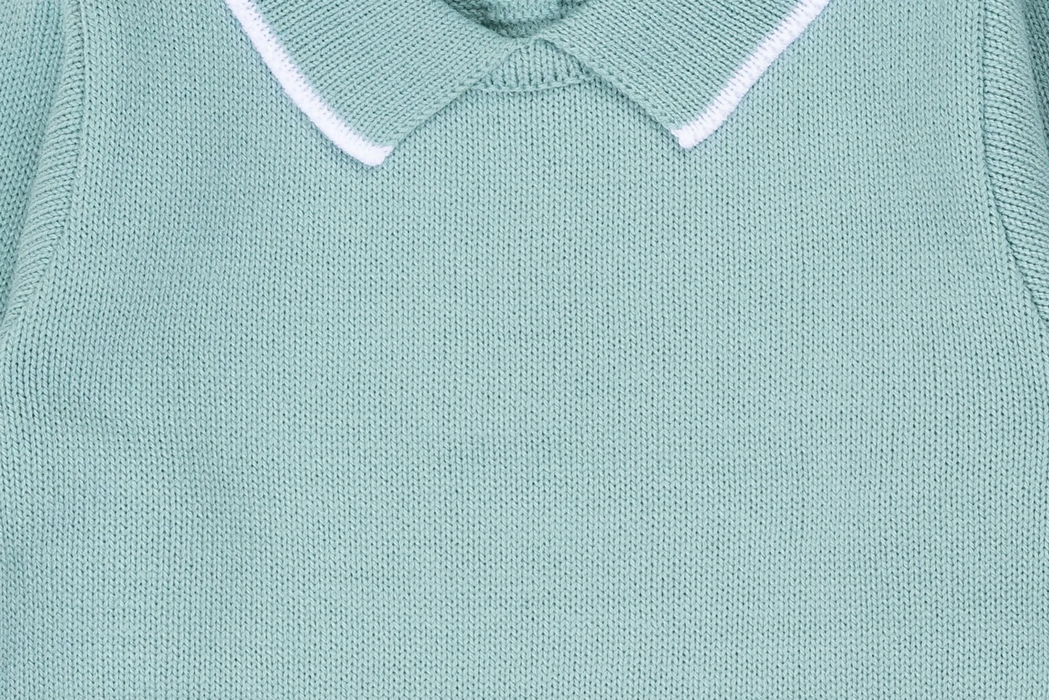 Mint & Ivory Detail Two-Piece Knit Set